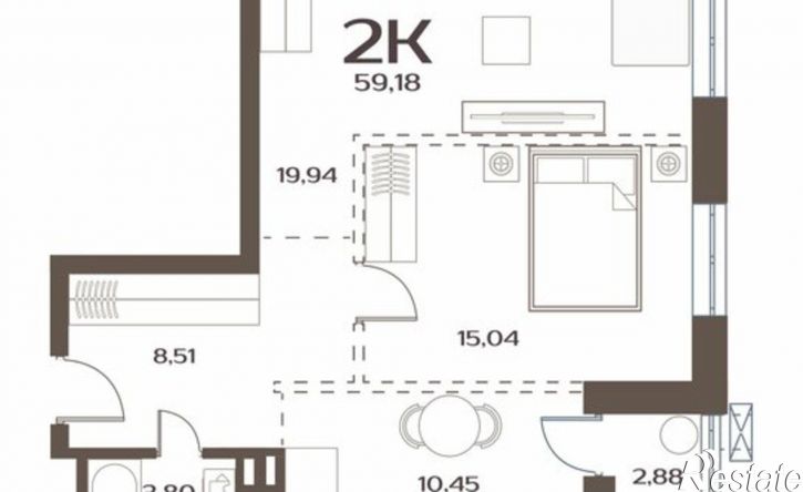 2-комн квартира в новом доме улица Слуцкого, 5А с4,  д. 5А с4