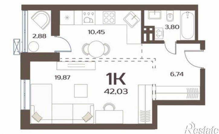 1-комн квартира в новом доме ул Слуцкого, 5А,  д. 5А
