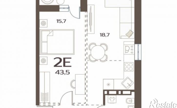 1-комн квартира улица Коммунаров, 15к4