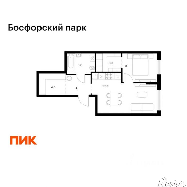 1-комн квартира в новом доме улица Басаргина, 2 к10,  д. 2 к10