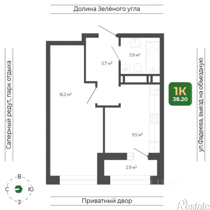 1-комн квартира в новом доме улица Расула Гамзатова, 7 к3,  д. 7 к3