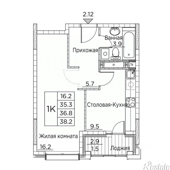 1-комн квартира в новом доме улица Расула Гамзатова, 7 к3,  д. 7 к3