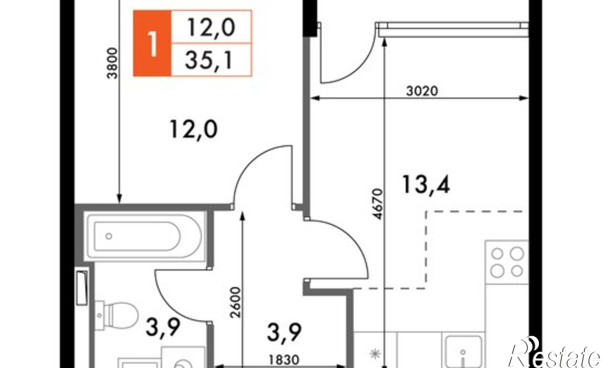 Купить квартиру за 12 127 200 рублей на ул Крылова, 10/1