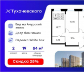2-комн, 54 кв м, этаж 19/24 ул Тухачевского, 80 2