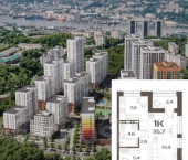 1-комн, 35 кв м, этаж 9/9 ул Коммунаров, 21 1