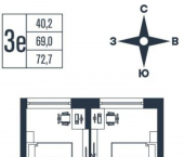 3-комн, 71 кв м, этаж 3/24 ул Днепровская, 19А