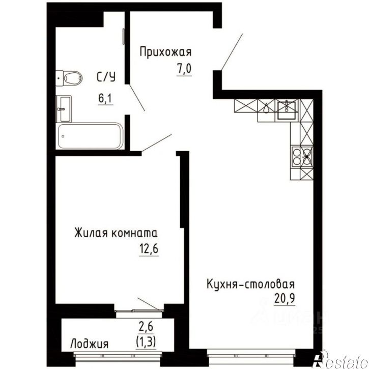 1-комн квартира в новом доме ул Иртышская, 19 4,  д. 19 4,  к. 4