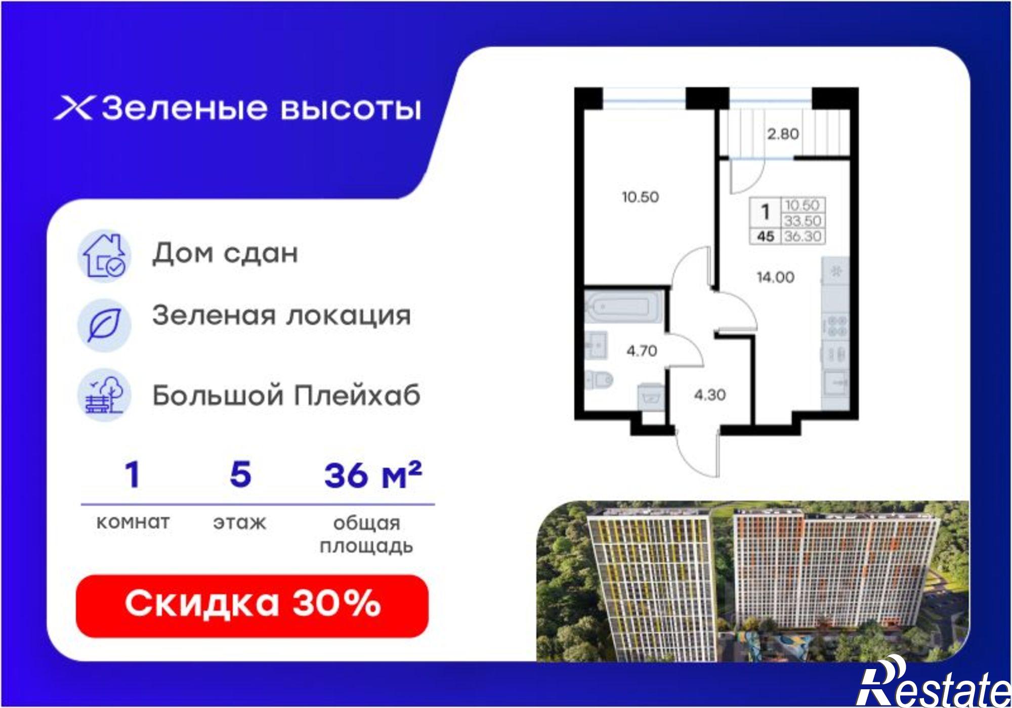 Купить квартиру за 6 490 000 рублей на улица Зелёный Бульвар, 17
