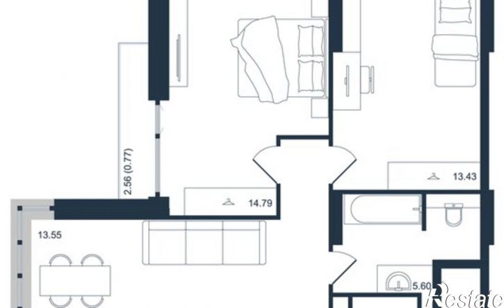 3-комн квартира в новом доме ул Ольховая, 29,  д. 29