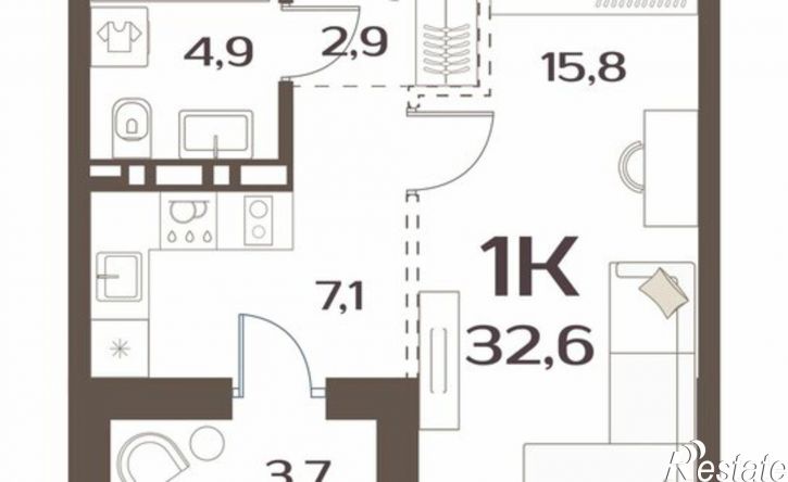 1-комн квартира ул Коммунаров, 21 1,  д. 21 1,  к. 1