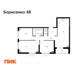 3-комн, 68 кв м, этаж 21/30 ул Борисенко, 48 4