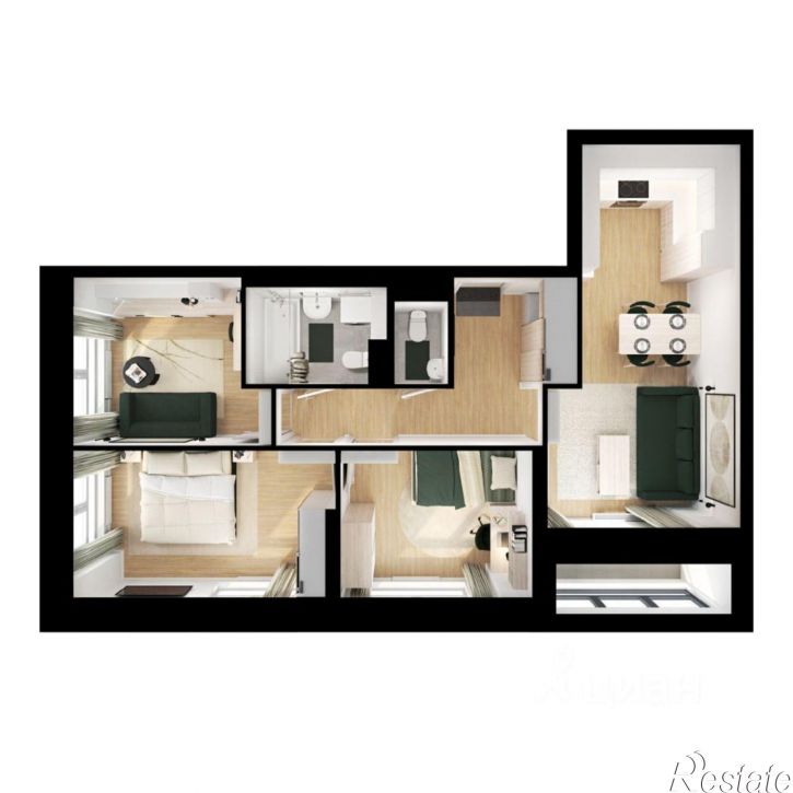 3-комн квартира в новом доме ул Борисенко, 48 4,  д. 48 4,  к. 4