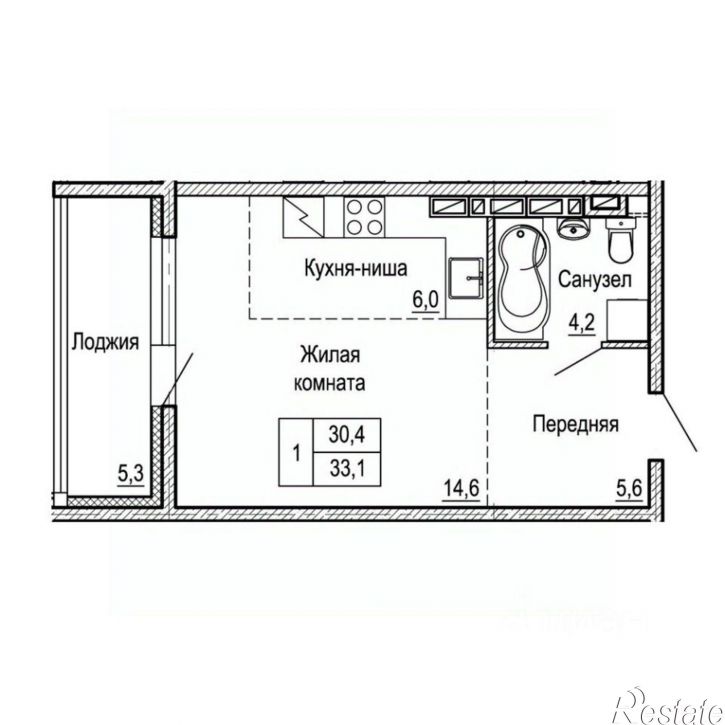 1-комн квартира в новом доме ул Черняховского, 5А,  д. 5А