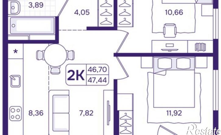 2-комн квартира в новом доме улица Борисенко, 100Ес1