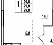 1-комн, 30 кв м, этаж 14/25 ул Маковского, 32А