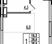 1-комн, 29 кв м, этаж 18/25 ул Маковского, 32А