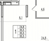 2-комн, 36 кв м, этаж 19/25 ул Маковского, 32А