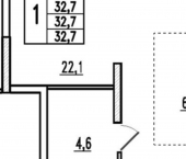 2-комн, 33 кв м, этаж 12/25 ул Маковского, 32А