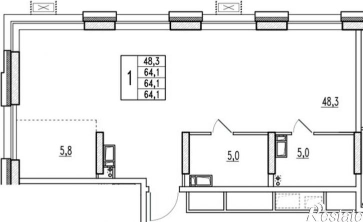 4-комн квартира в новом доме ул Маковского, 32А,  д. 32А