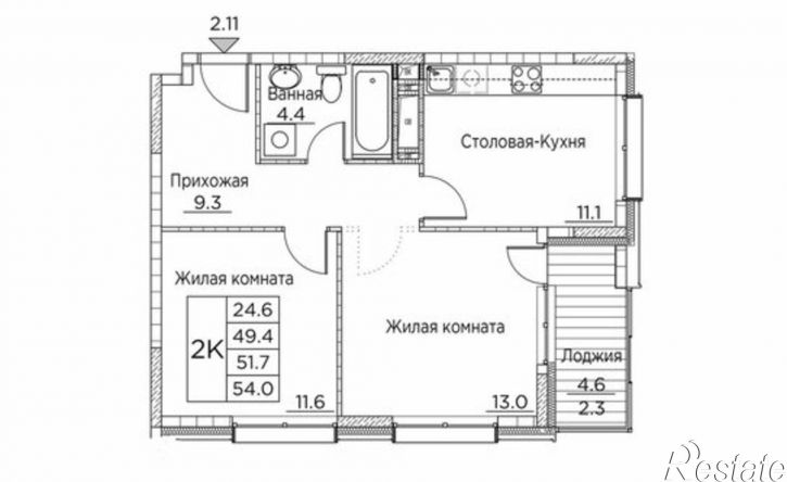 2-комн квартира в новом доме ул Расула Гамзатова, 7 2,  д. 7 2,  к. 2