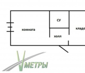 1-комн, 17кв м, этаж 1/9 ул Снеговая, 125