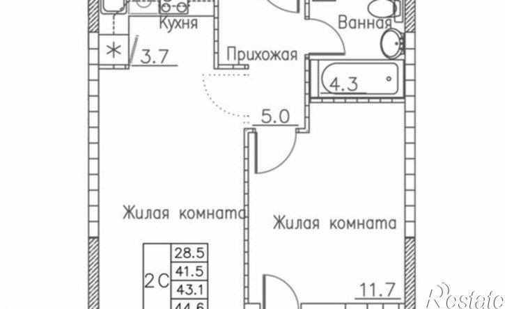 2-комн квартира в новом доме ул Расула Гамзатова, 7 1,  д. 7 1,  к. 1