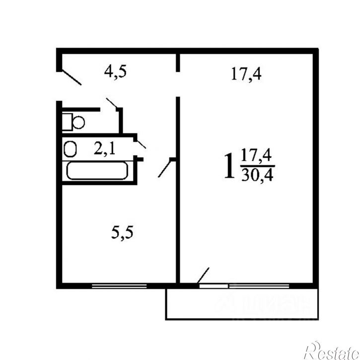 1-комн квартира ул Новожилова, 31,  д. 31