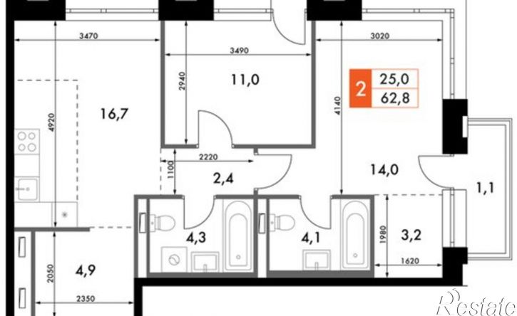 2-комн квартира в новом доме ул Крылова, 10/2,  д. 10/2