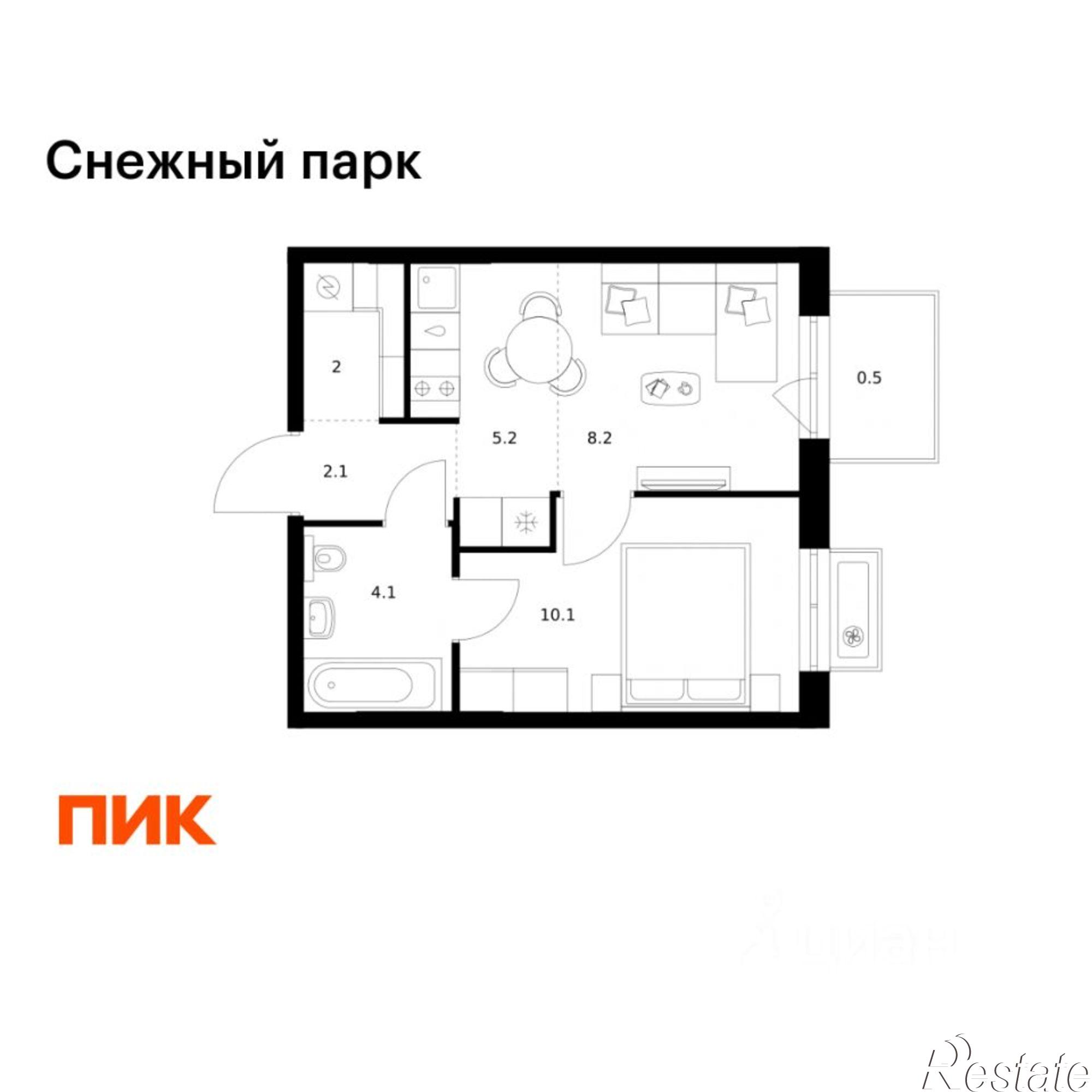Купить квартиру за 6 691 160 рублей на ЖК Снежный Парк, 3