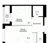 1-комн, 40 кв м, этаж 24/25 ул Иртышская, 19 7