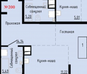 1-комн, 55 кв м, этаж 14/24 Первореченский район, улица Анны Щетининой, 20к1