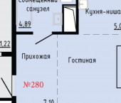1-комн, 38 кв м, этаж 19/24 Первореченский район, улица Анны Щетининой, 20к1