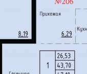 1-комн, 45 кв м, этаж 22/24 ул Анны Щетининой, 20