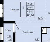 1-комн, 41 кв м, этаж 10/24 ул Анны Щетининой, 20