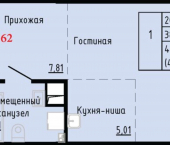 1-комн, 41 кв м, этаж 6/24 Первореченский район, улица Анны Щетининой, 20к1