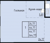1-комн, 45 кв м, этаж 3/24 Первореченский район, улица Анны Щетининой, 20к1
