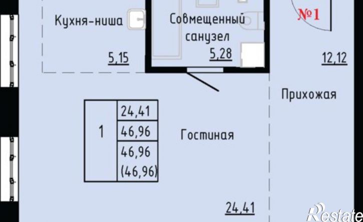 1-комн квартира в новом доме Первореченский район, улица Анны Щетининой, 20к1