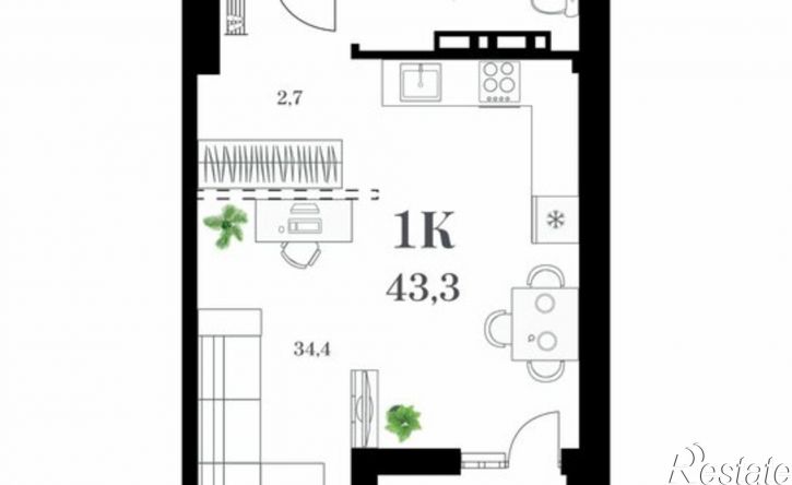 1-комн квартира ул Крыгина, 40,  д. 40