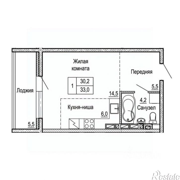 1-комн квартира в новом доме ул Черняховского, 5А,  д. 5А