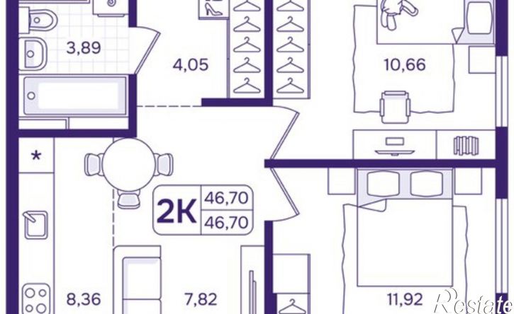 2-комн квартира в новом доме улица Борисенко, 100Ес1