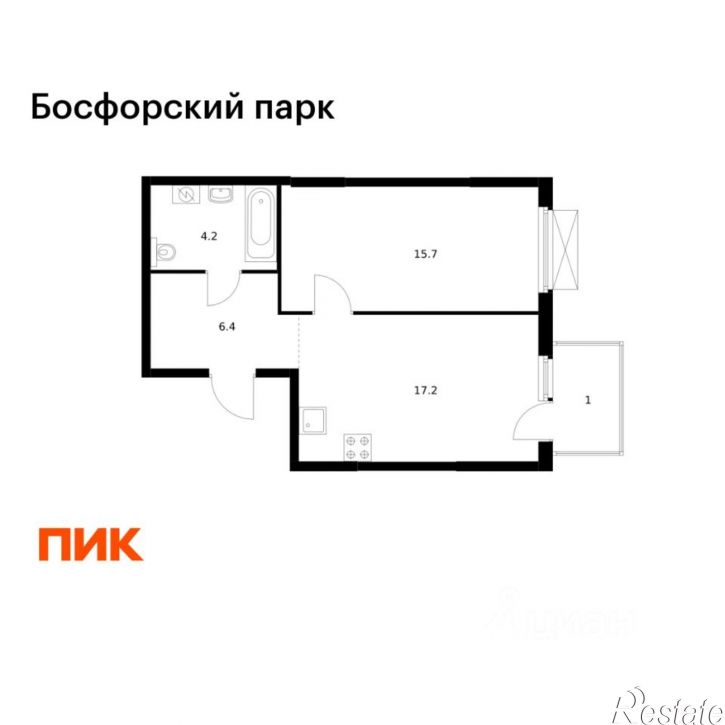 1-комн квартира в новом доме