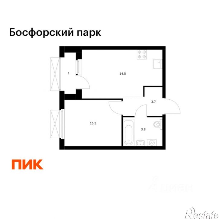 1-комн квартира в новом доме