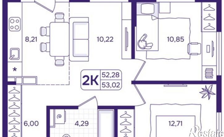 2-комн квартира в новом доме улица Борисенко, 100Ес1