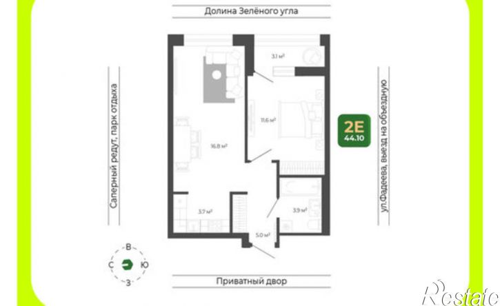 2-комн квартира в новом доме ул Расула Гамзатова, 7 3,  д. 7 3,  к. 3