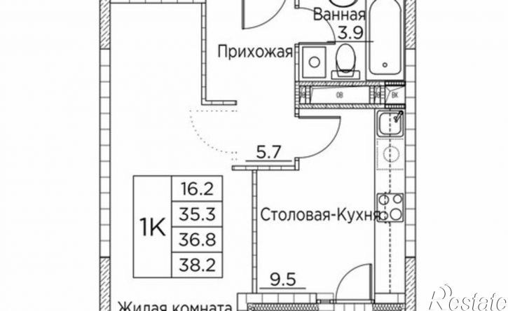 1-комн квартира в новом доме ул Расула Гамзатова, 7 3,  д. 7 3,  к. 3