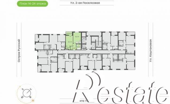 1-комн квартира в новом доме 3-я Поселковая улица, 16/4,  д. 16/4
