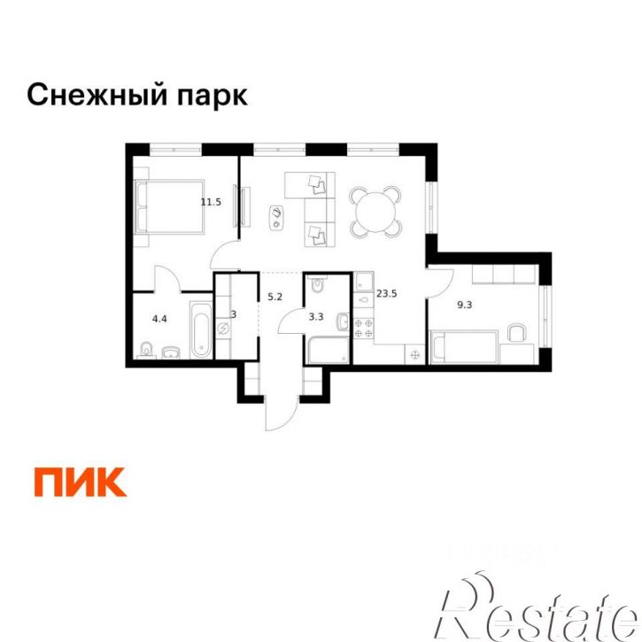 2-комн квартира в новом доме улица Полковника Фесюна, 6 к3,  д. 6 к3