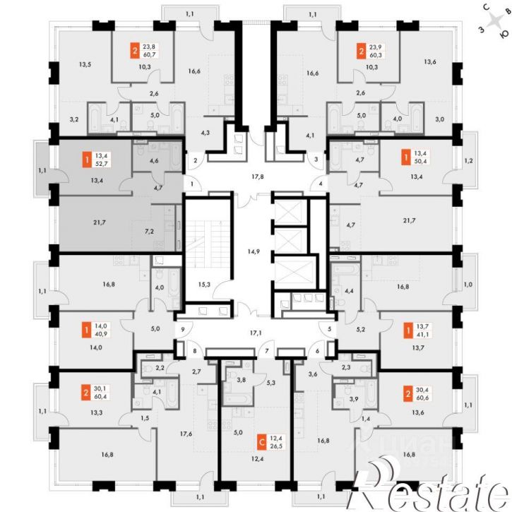 2-комн квартира в новом доме улица Крылова, 10/2,  д. 10/2