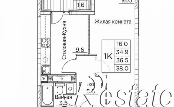 1-комн квартира в новом доме улица Расула Гамзатова, 7 к2,  д. 7 к2