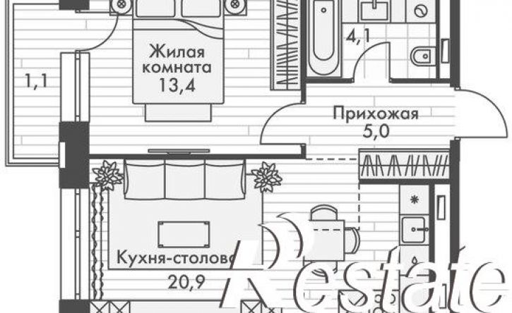 2-комн квартира в новом доме улица Крылова, 10/2,  д. 10/2